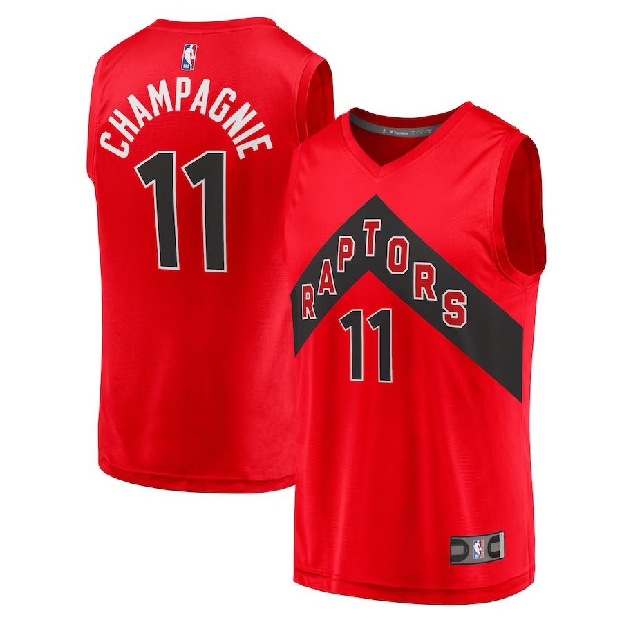 Men Toronto Raptors #11 Justin Champagnie Fanatics Branded Red Fast Break Replica NBA Jersey